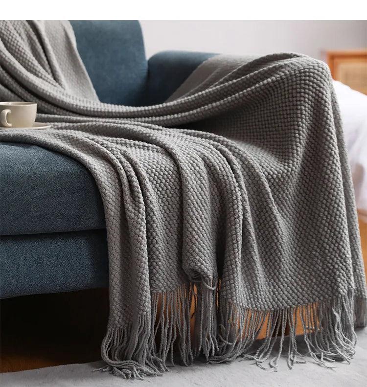 Waffle Knit Throw Blanket - Timeless Home