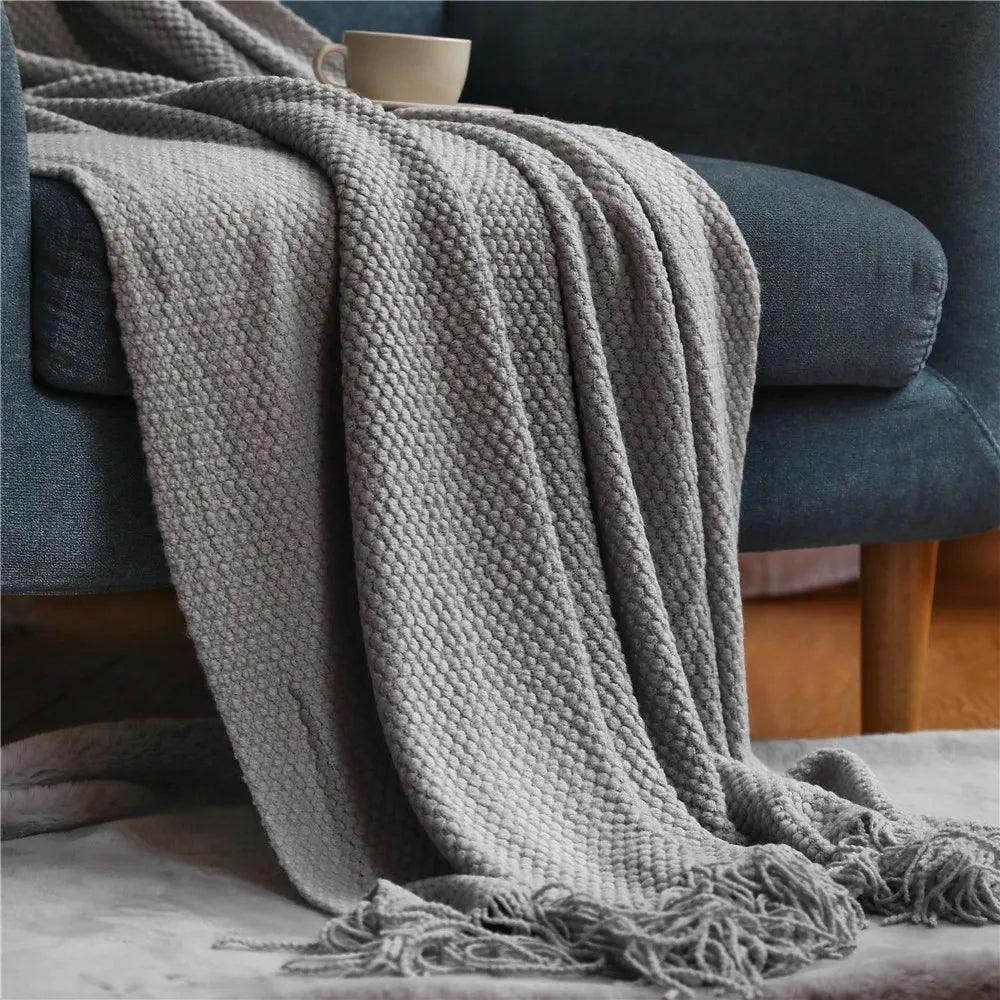 Waffle Knit Throw Blanket - Timeless Home