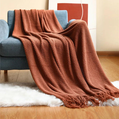 Waffle Knit Throw Blanket - Timeless Home