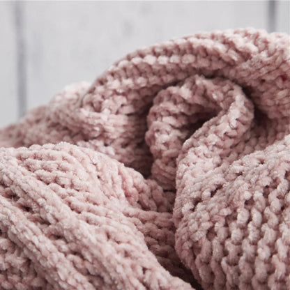 Chunky Knit Chenille Blanket - Timeless Home