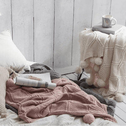 Chunky Knit Chenille Blanket - Timeless Home