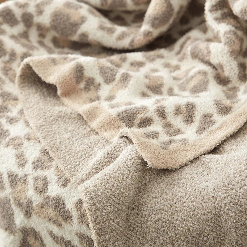 Thick Knitted Leopard Blanket - Timeless Home