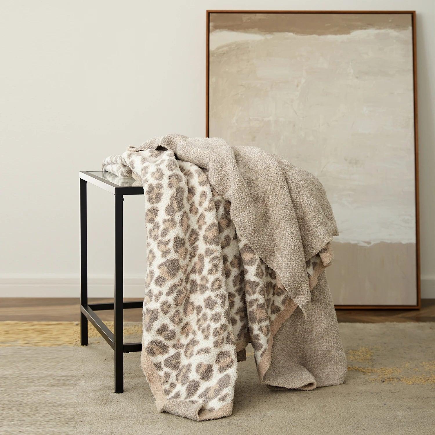 Thick Knitted Leopard Blanket - Timeless Home