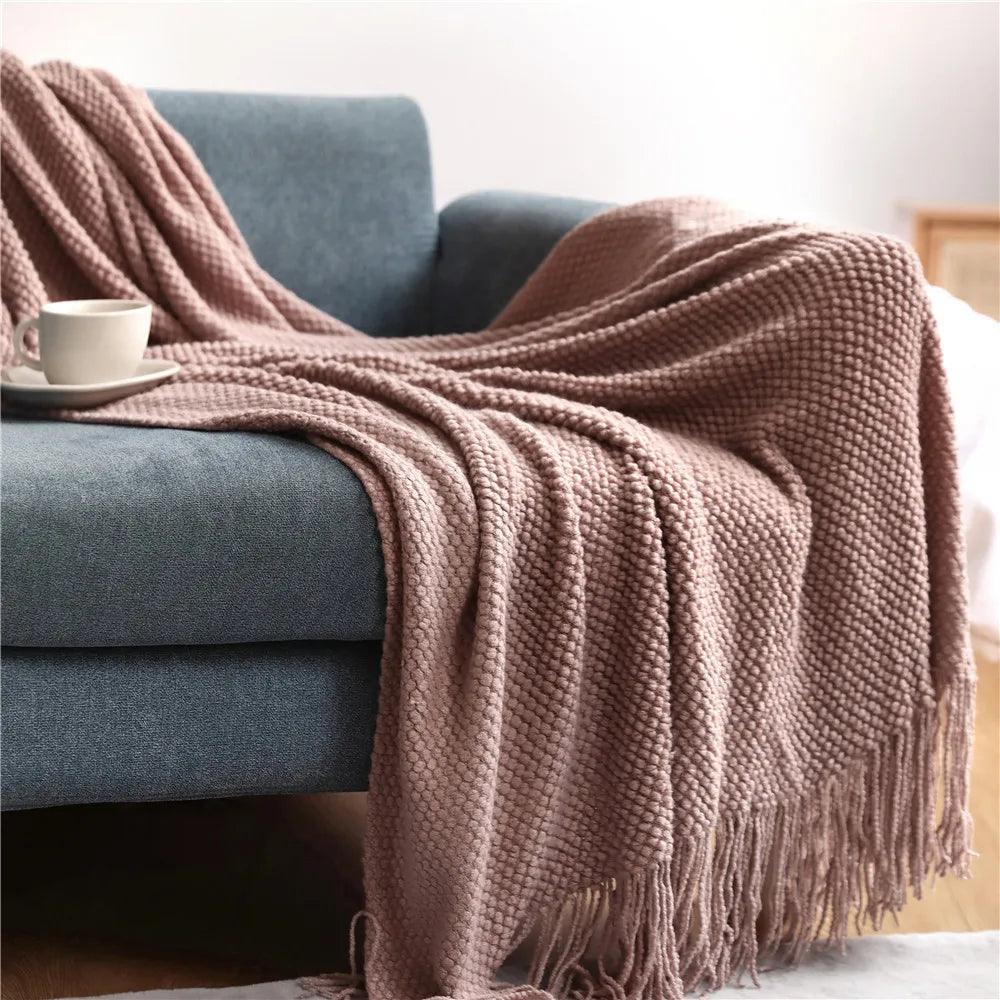 Waffle Knit Throw Blanket - Timeless Home