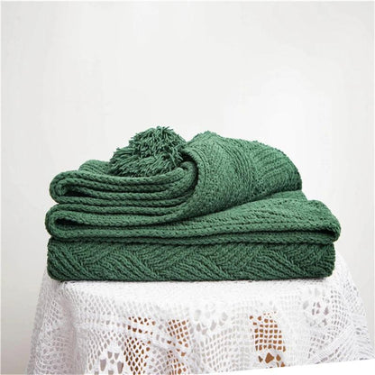 Soft Chenille Tassel Blanket - Timeless Home