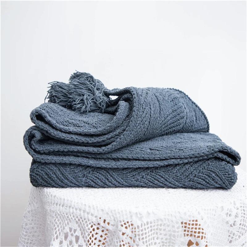 Soft Chenille Tassel Blanket - Timeless Home