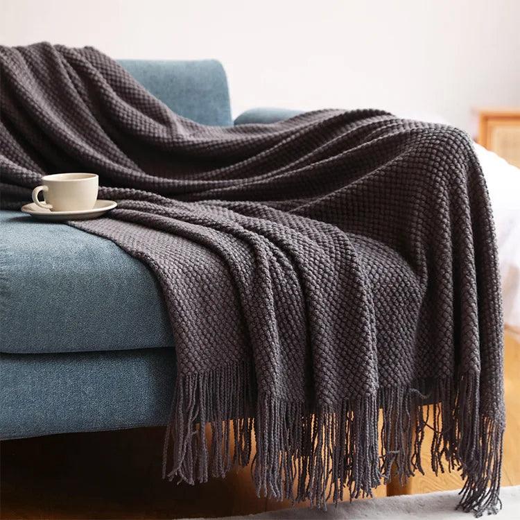 Waffle Knit Throw Blanket - Timeless Home