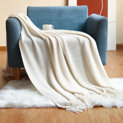 Waffle Knit Throw Blanket - Timeless Home