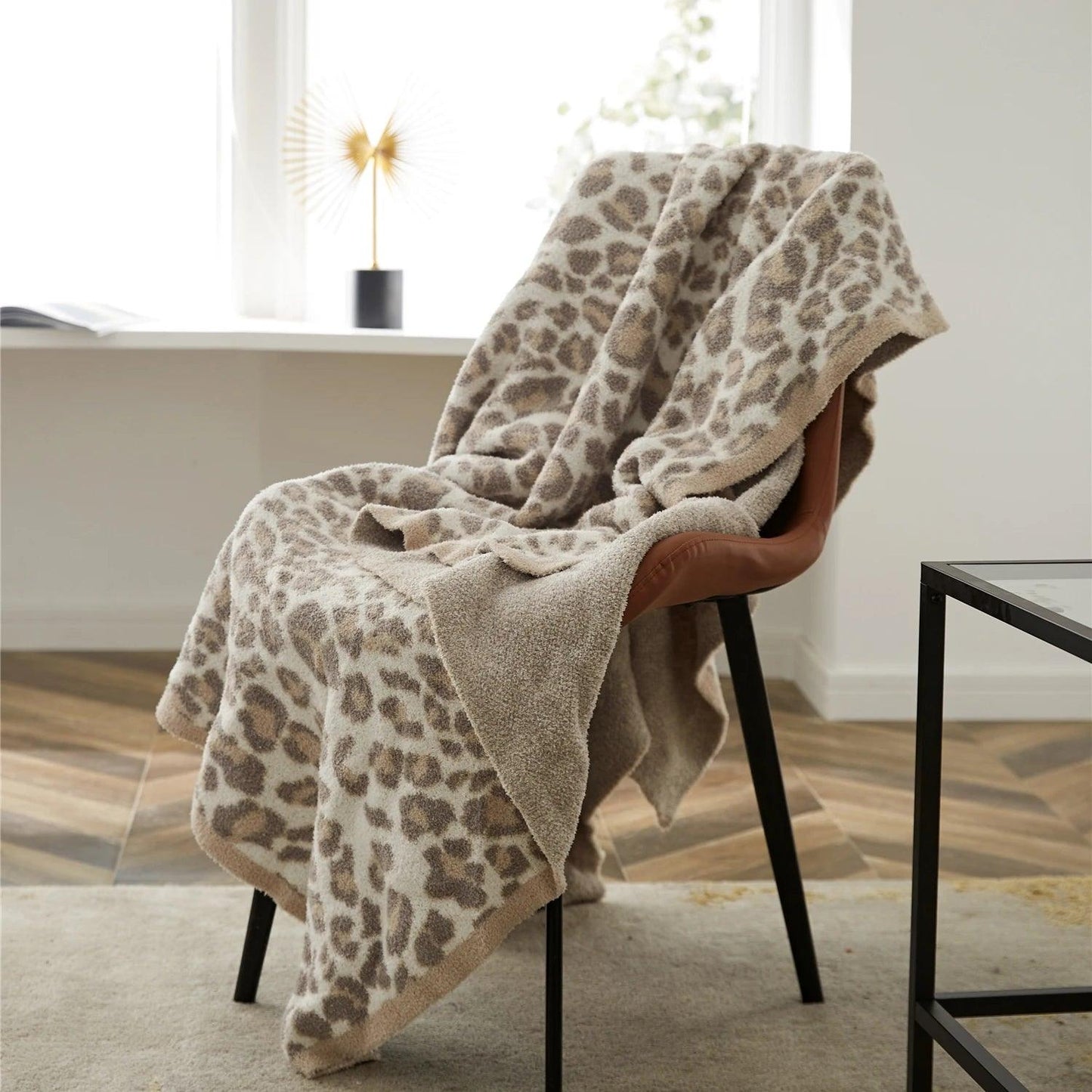 Thick Knitted Leopard Blanket - Timeless Home