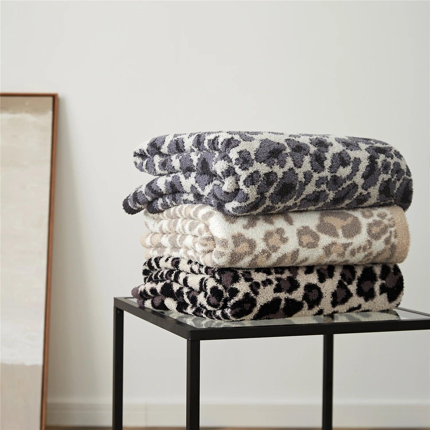 Thick Knitted Leopard Blanket - Timeless Home