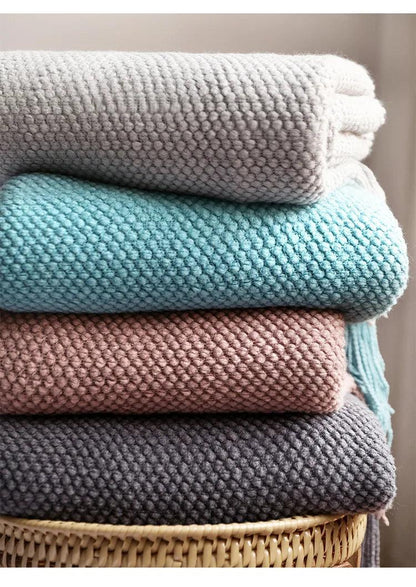 Waffle Knit Throw Blanket - Timeless Home