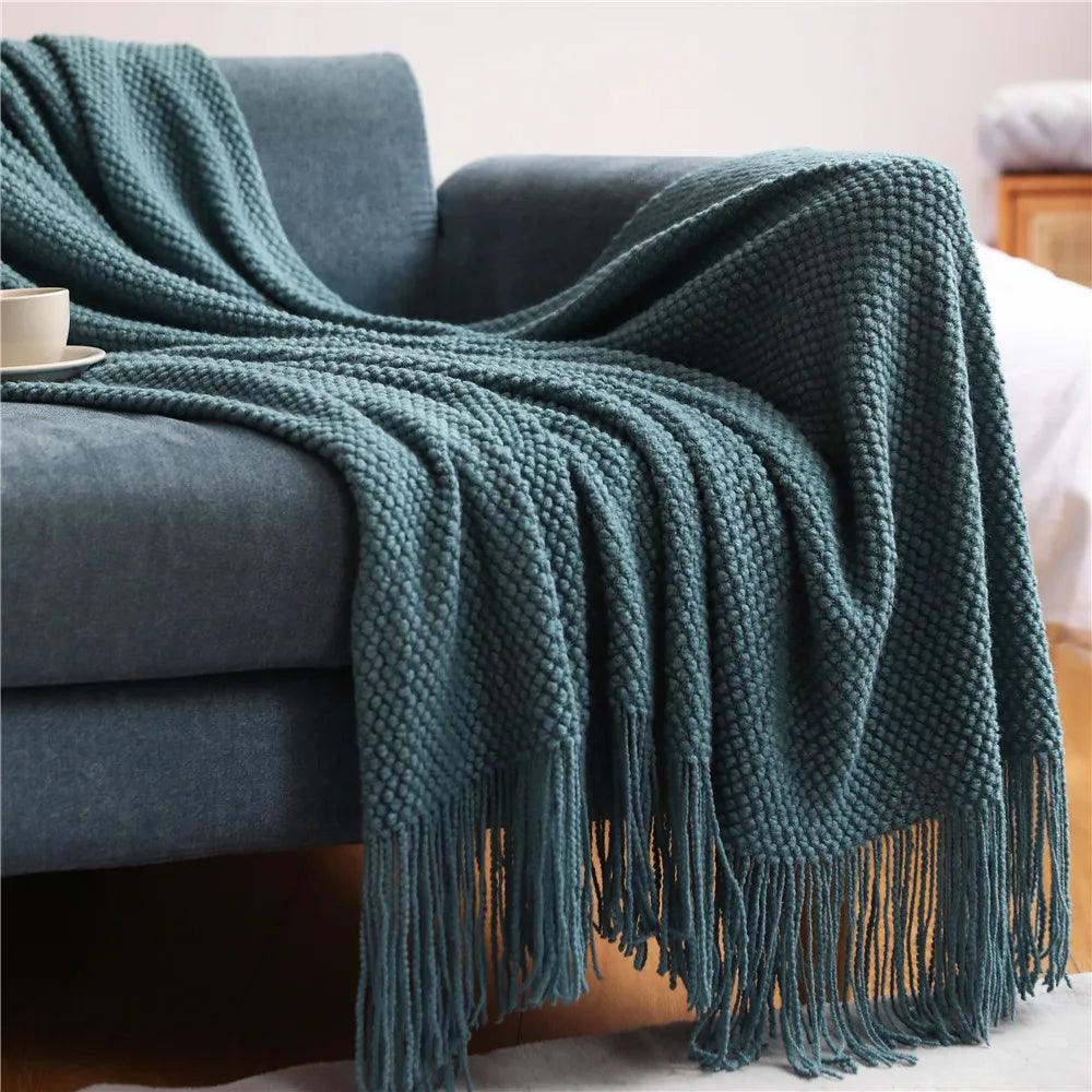 Waffle Knit Throw Blanket - Timeless Home