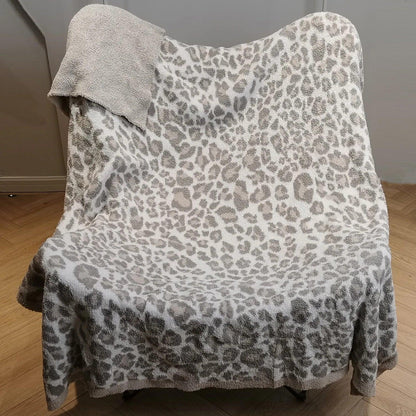 Thick Knitted Leopard Blanket - Timeless Home