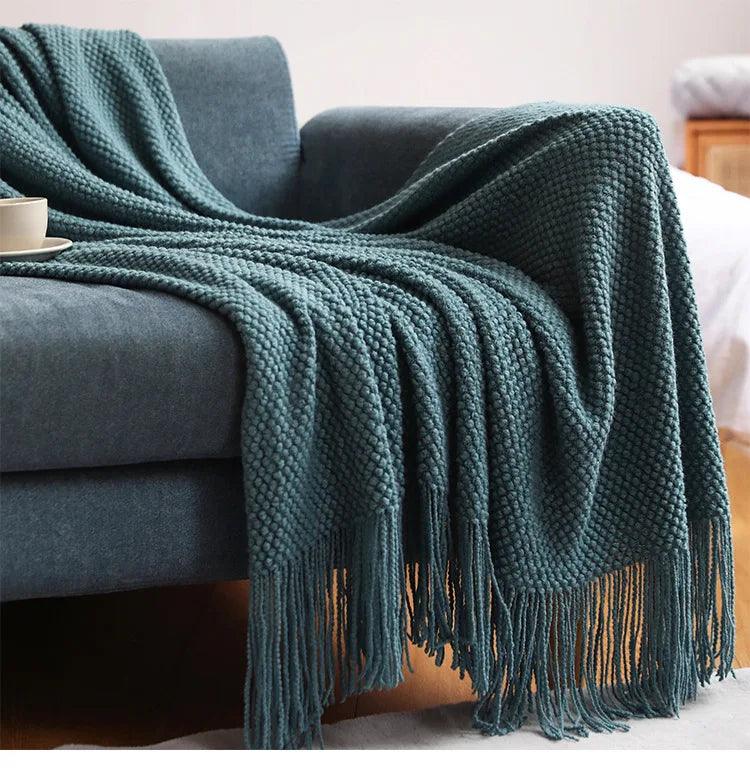 Waffle Knit Throw Blanket - Timeless Home