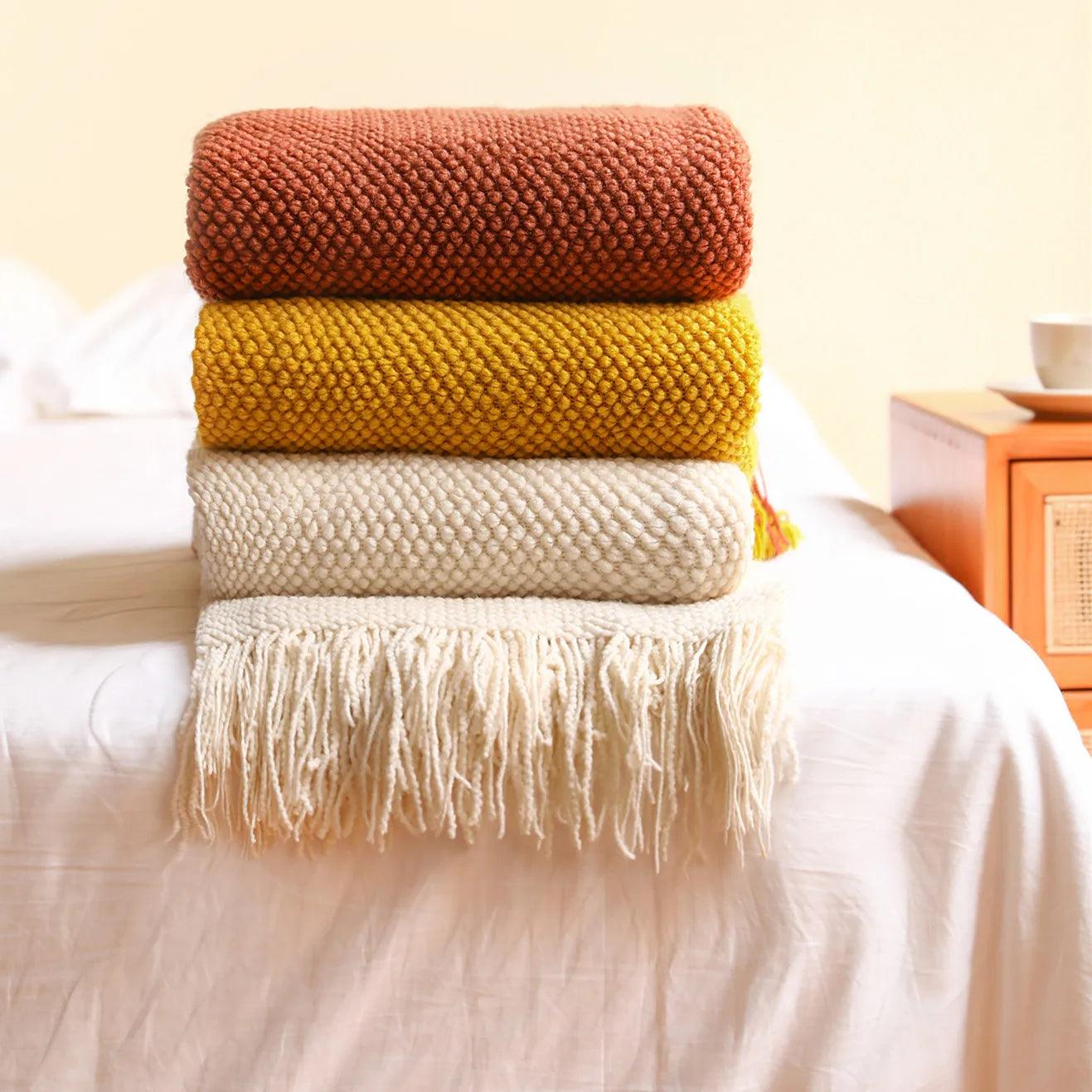 Waffle Knit Throw Blanket - Timeless Home