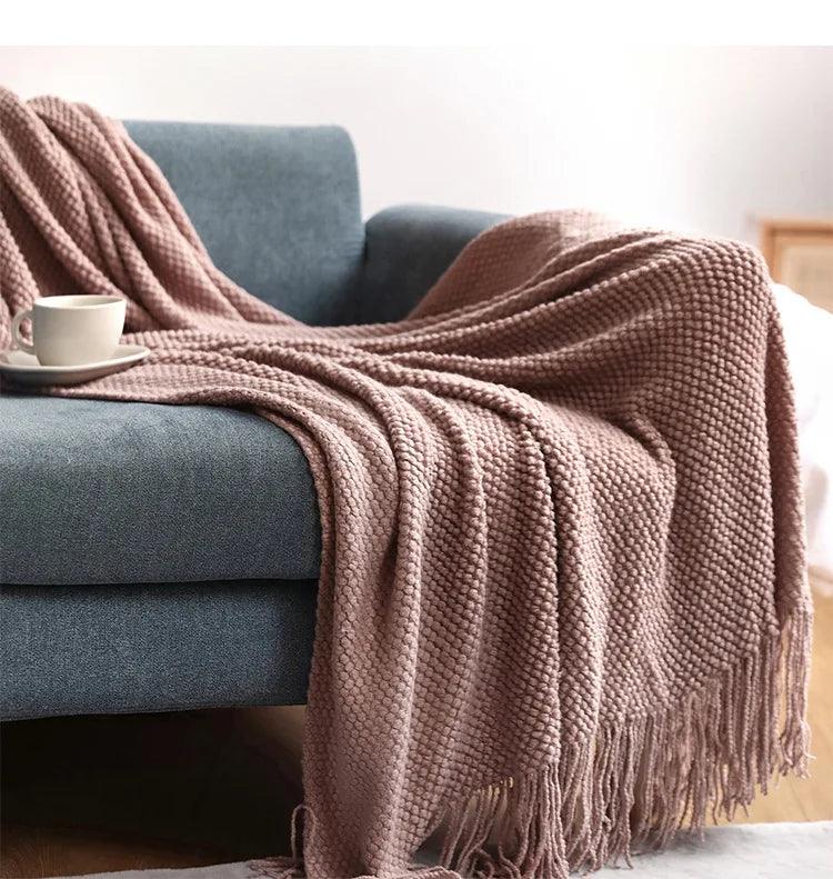 Waffle Knit Throw Blanket - Timeless Home