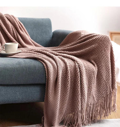 Waffle Knit Throw Blanket - Timeless Home