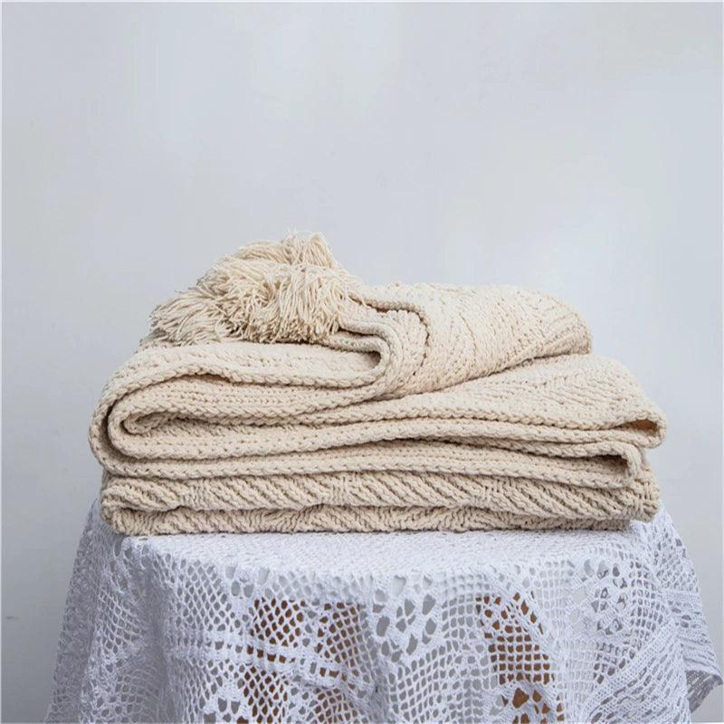 Soft Chenille Tassel Blanket - Timeless Home