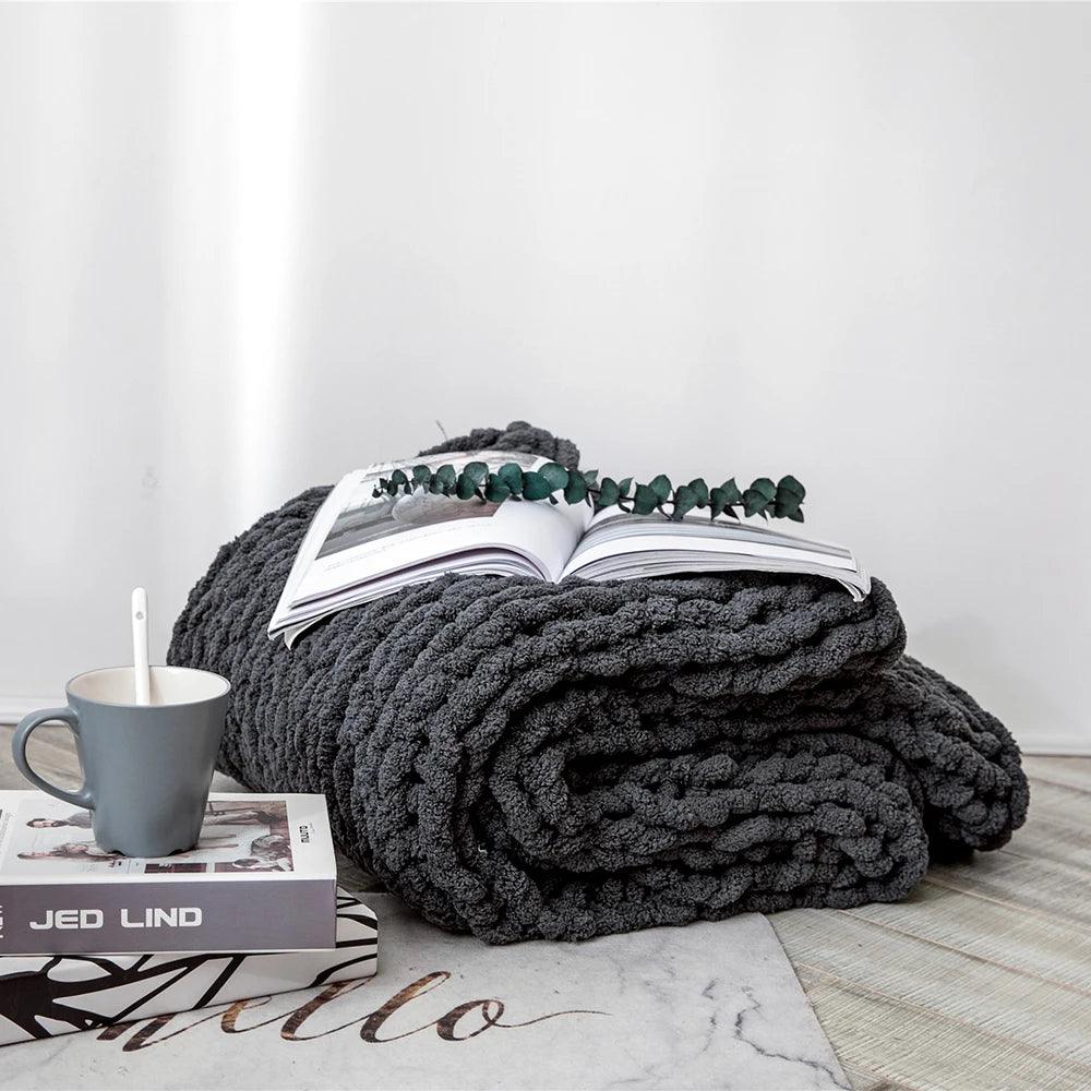 Cozy Chenille Chunky Knit Blanket - Timeless Home