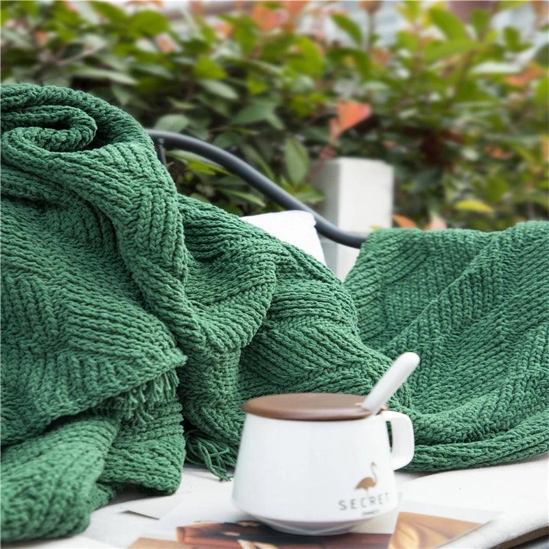 Soft Chenille Tassel Blanket - Timeless Home