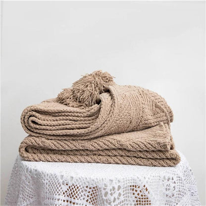 Soft Chenille Tassel Blanket - Timeless Home