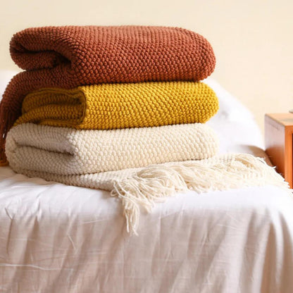 Waffle Knit Throw Blanket - Timeless Home