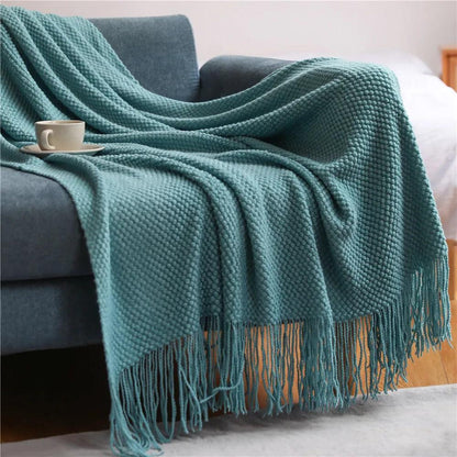 Waffle Knit Throw Blanket - Timeless Home