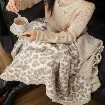 Thick Knitted Leopard Blanket - Timeless Home