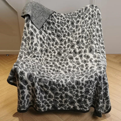 Thick Knitted Leopard Blanket - Timeless Home