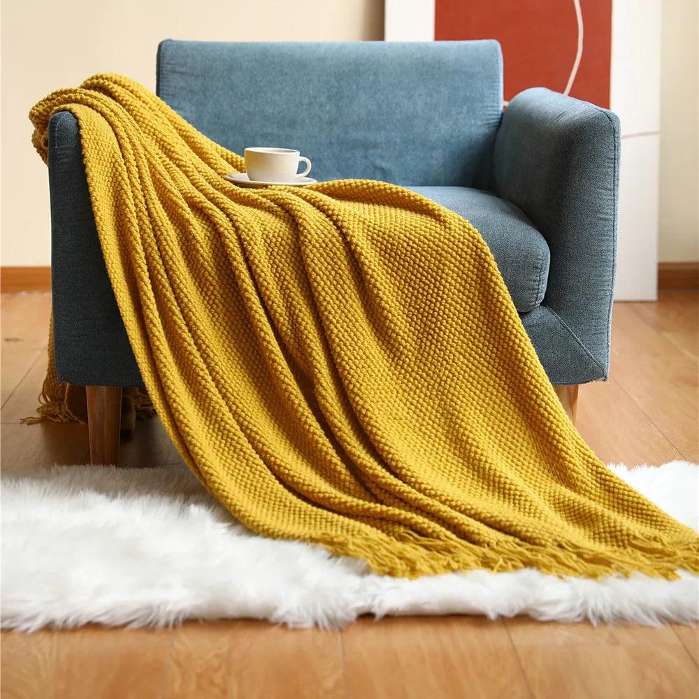 Waffle Knit Throw Blanket - Timeless Home