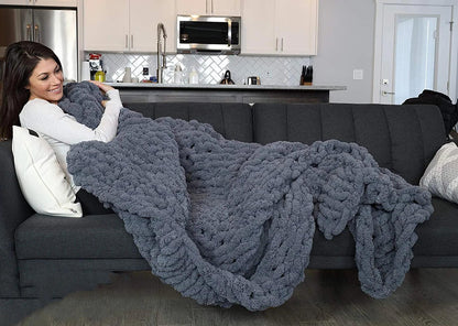 Cozy Chenille Chunky Knit Blanket - Timeless Home