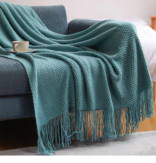 Waffle Knit Throw Blanket - Timeless Home