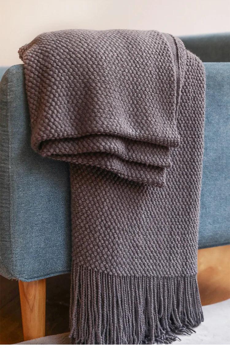 Waffle Knit Throw Blanket - Timeless Home