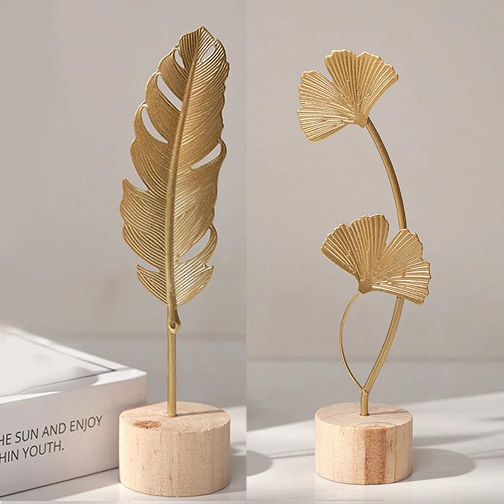 Gold Minimalist Metal Sculpture - Timeless Home