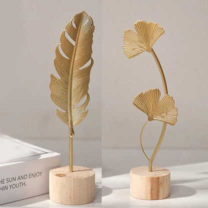 Gold Minimalist Metal Sculpture - Timeless Home