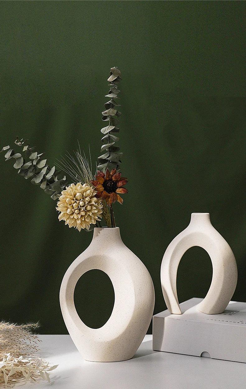 Hollow Nordic Modern Ceramic Vase Set - Timeless Home