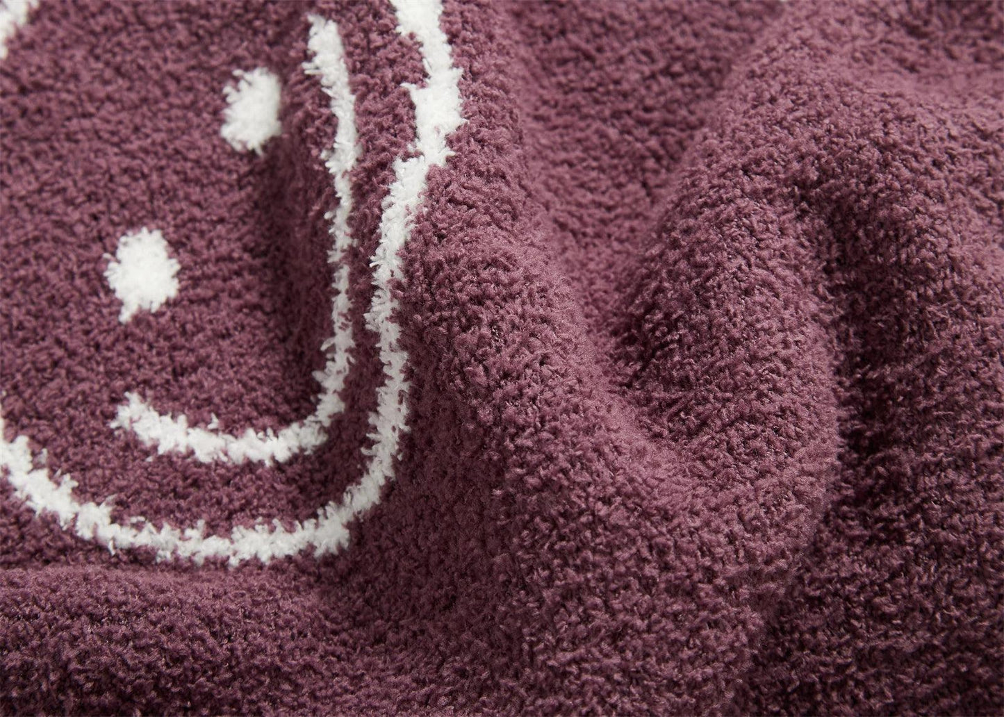 Plush Microfiber Smiley Face Blanket - Timeless Home