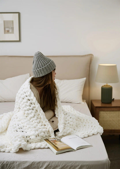 Cozy Chenille Chunky Knit Blanket - Timeless Home