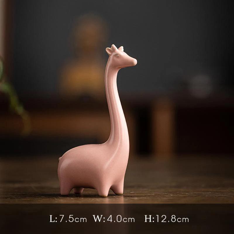 Mini Ceramic Giraffe & Elephant Figurines - Timeless Home