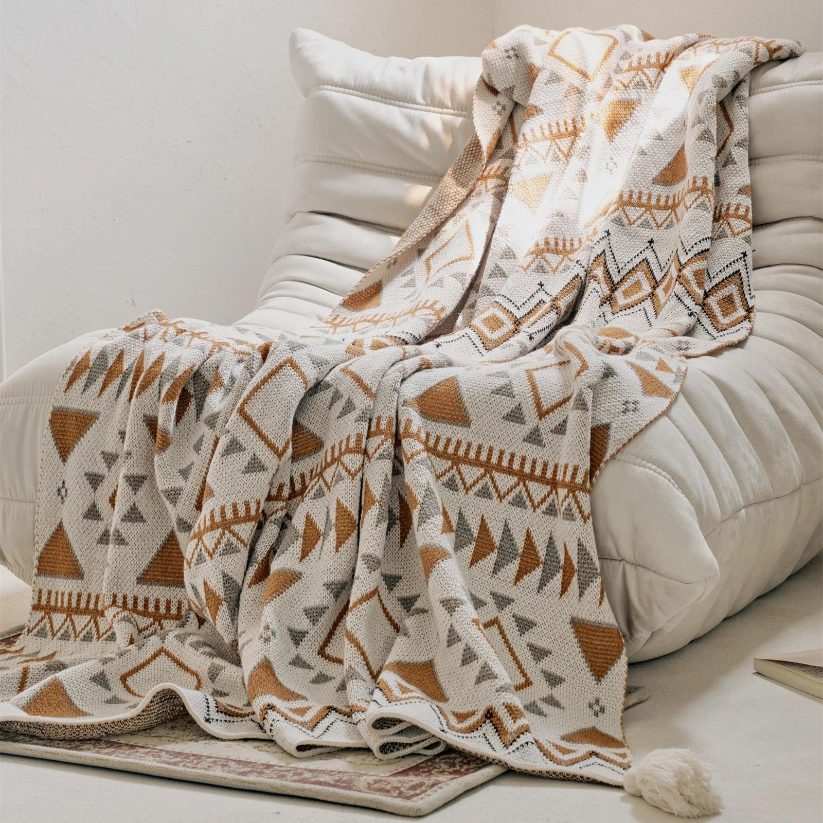 Thin & Breathable Geometric Blanket - Timeless Home