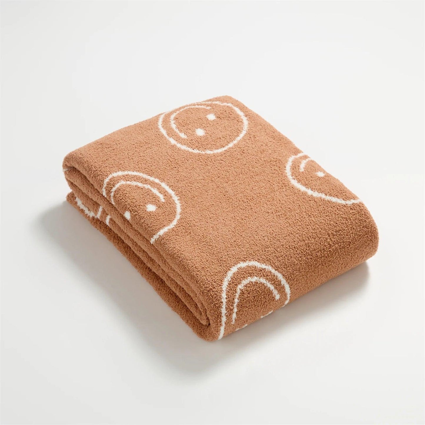 Plush Microfiber Smiley Face Blanket - Timeless Home