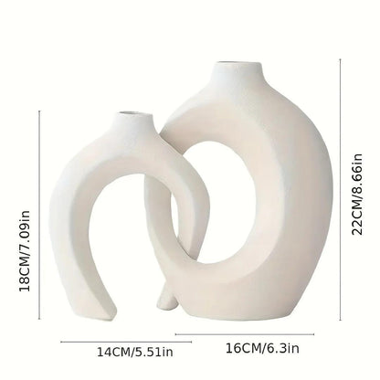 Hollow Nordic Modern Ceramic Vase Set - Timeless Home