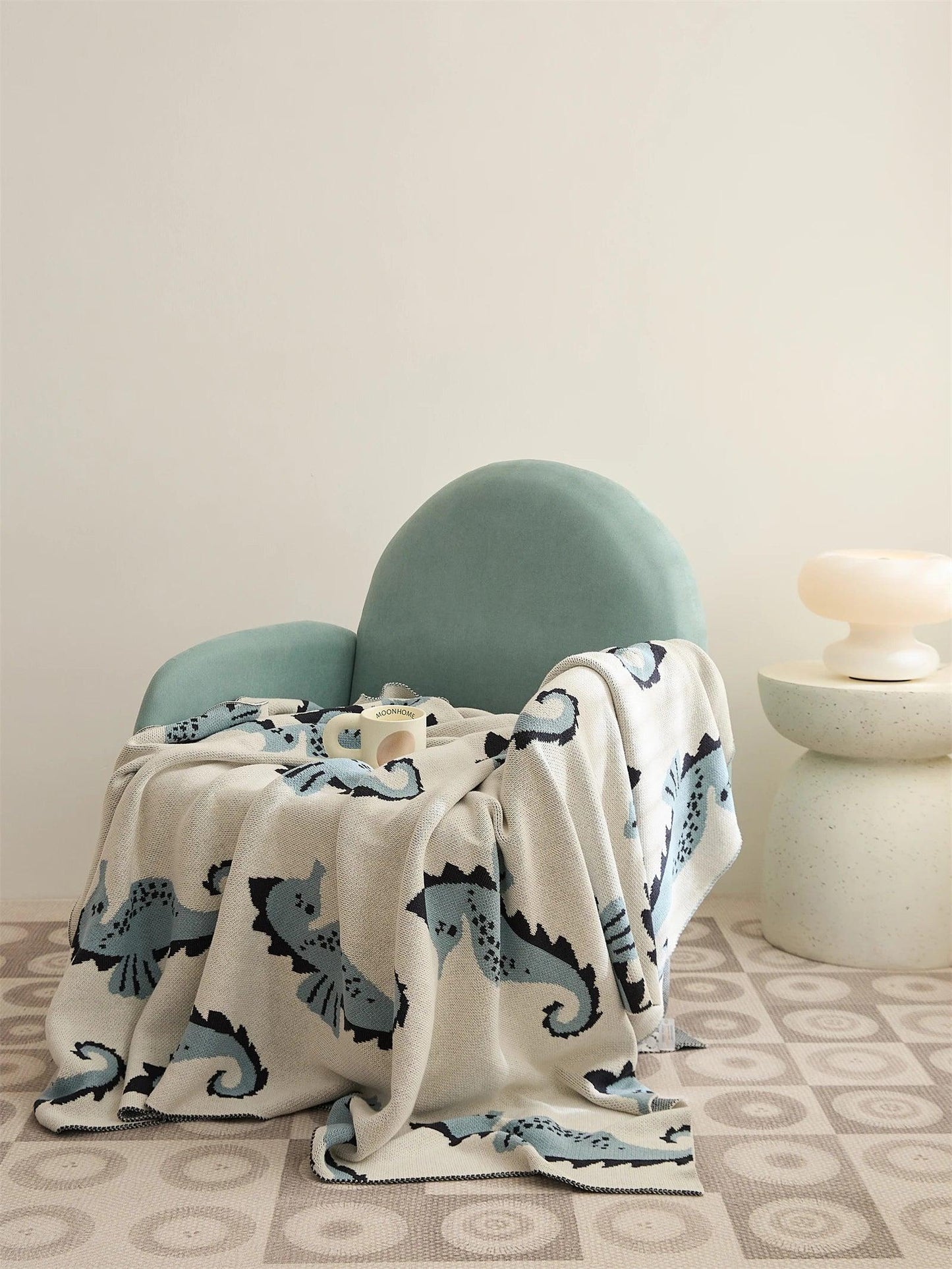 Soft Seahorse Pattern Throw Blanket - Timeless Home