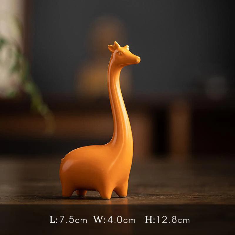 Mini Ceramic Giraffe & Elephant Figurines - Timeless Home