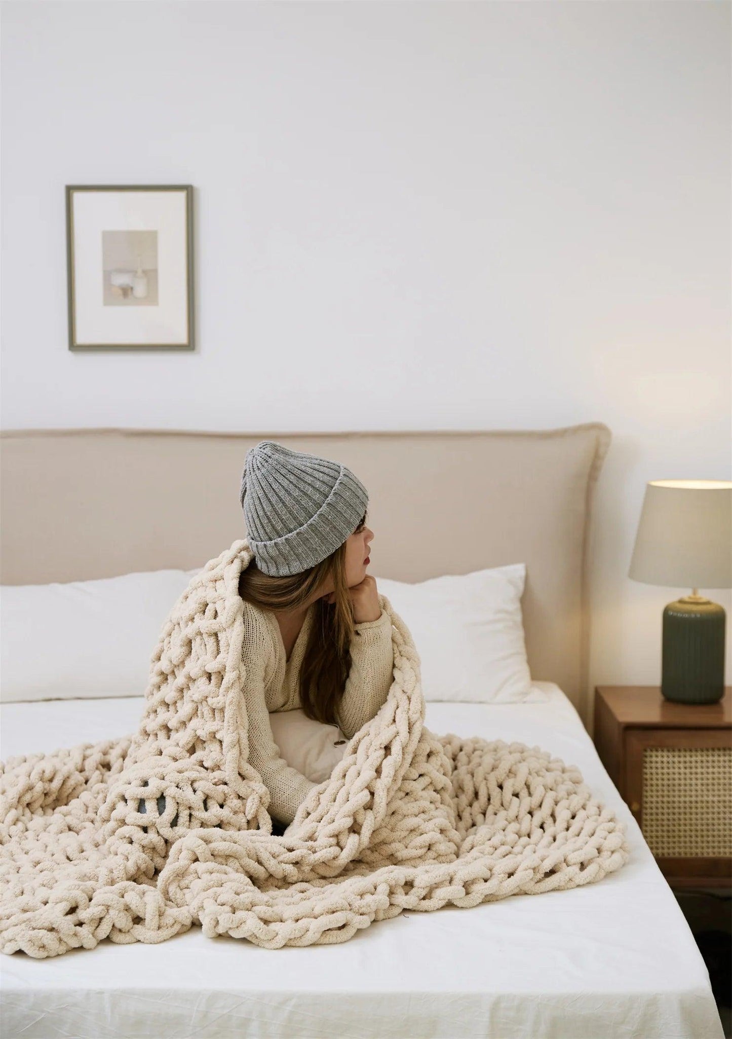 Cozy Chenille Chunky Knit Blanket - Timeless Home