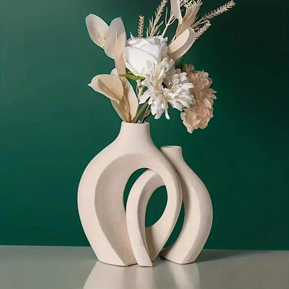 Hollow Nordic Modern Ceramic Vase Set - Timeless Home