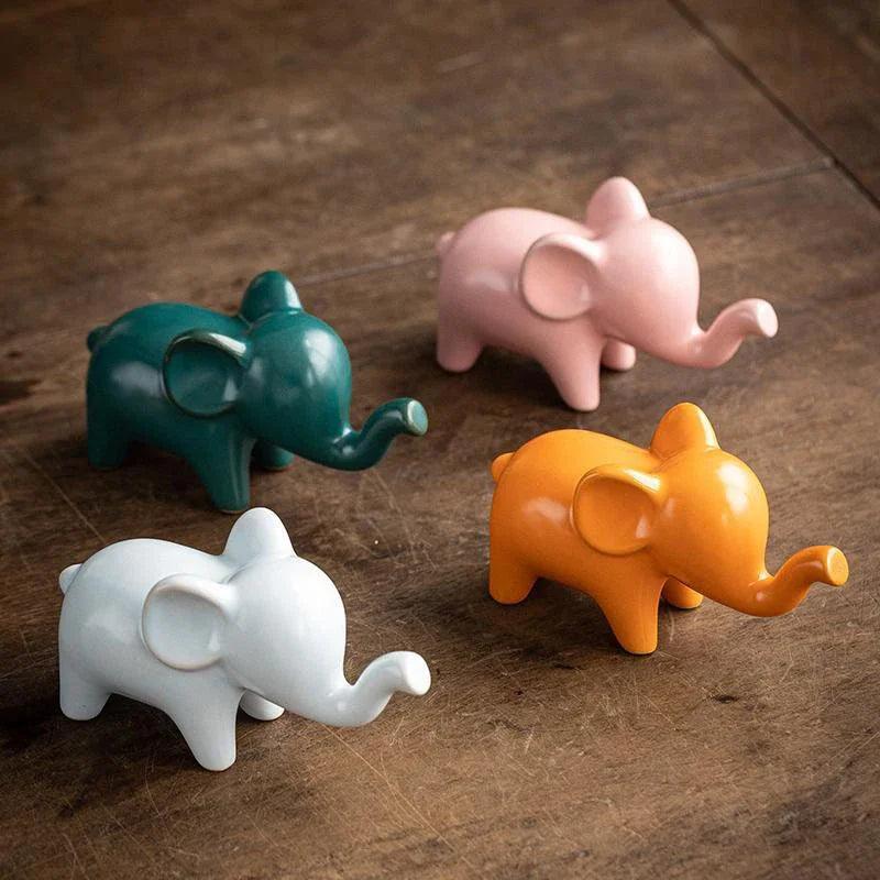 Mini Ceramic Giraffe & Elephant Figurines - Timeless Home