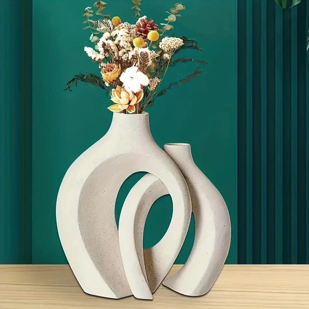 Hollow Nordic Modern Ceramic Vase Set - Timeless Home