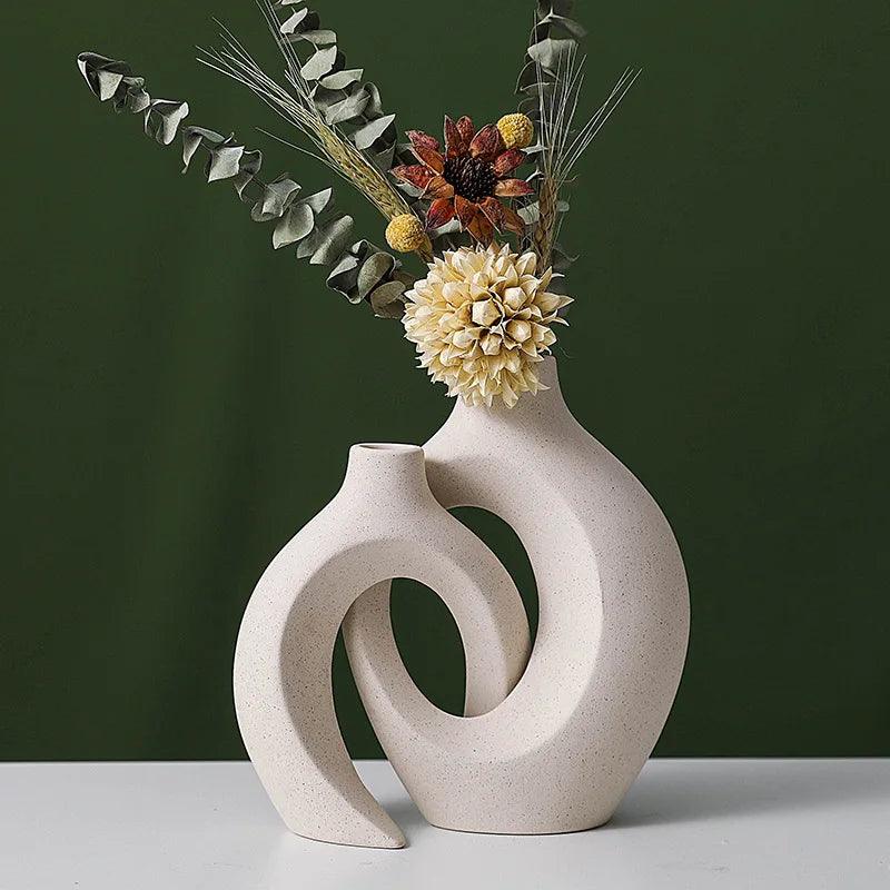 Hollow Nordic Modern Ceramic Vase Set - Timeless Home