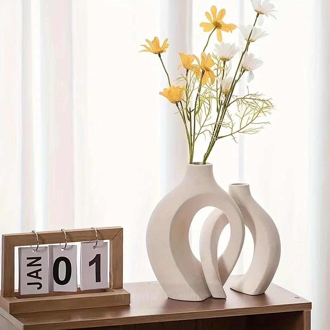 Hollow Nordic Modern Ceramic Vase Set - Timeless Home